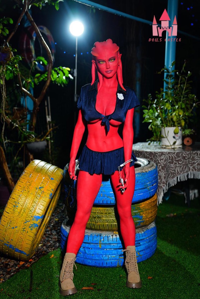 US In Stock - 160cm/5ft3 F-cup Red Skinned Alien TPE Sex…